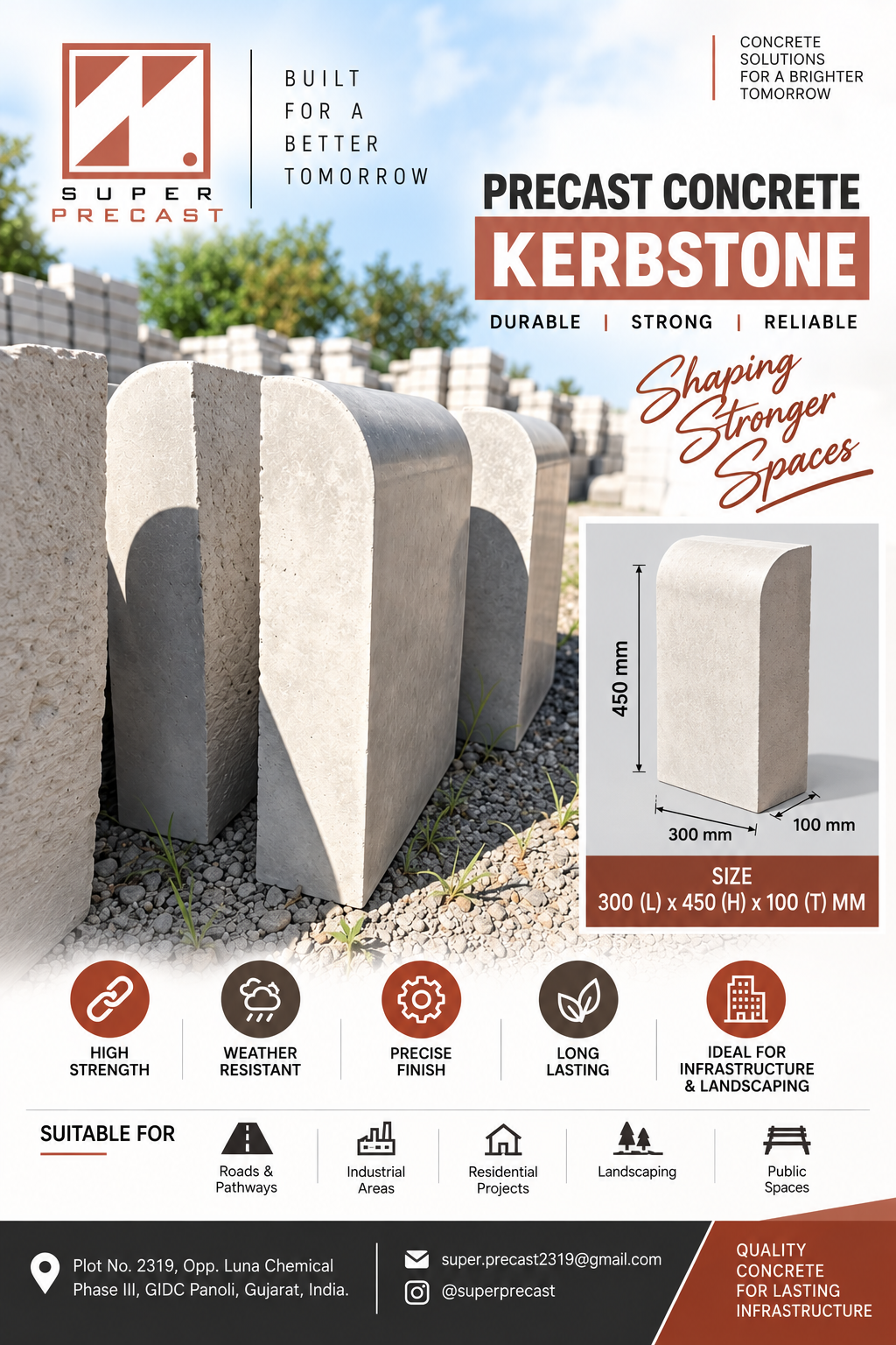 Curbstones 300 x 450 x 100 MM