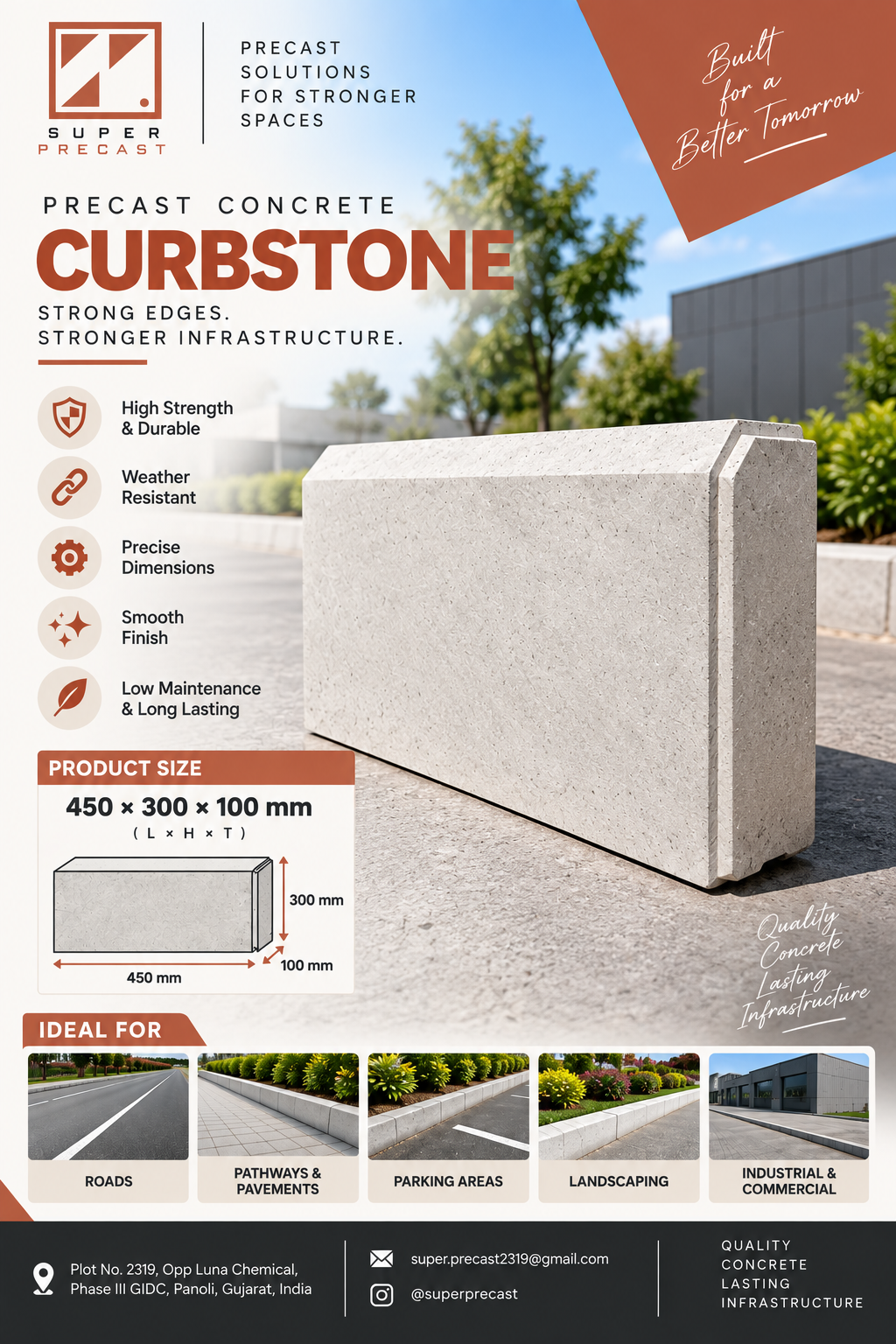 Curbstones 450 x 300 x 100 MM