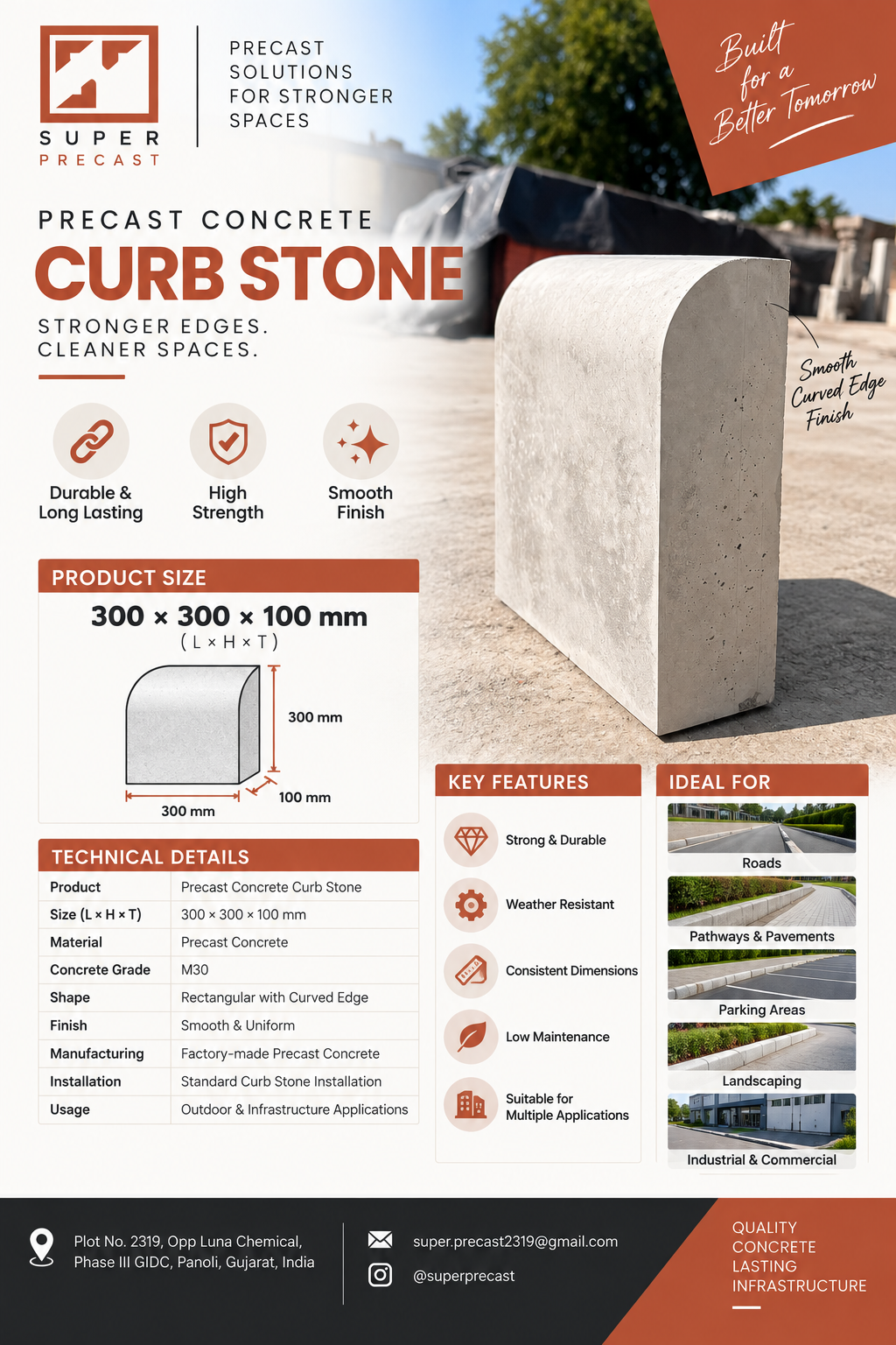 Curbstone 300 x 300 x 100 MM